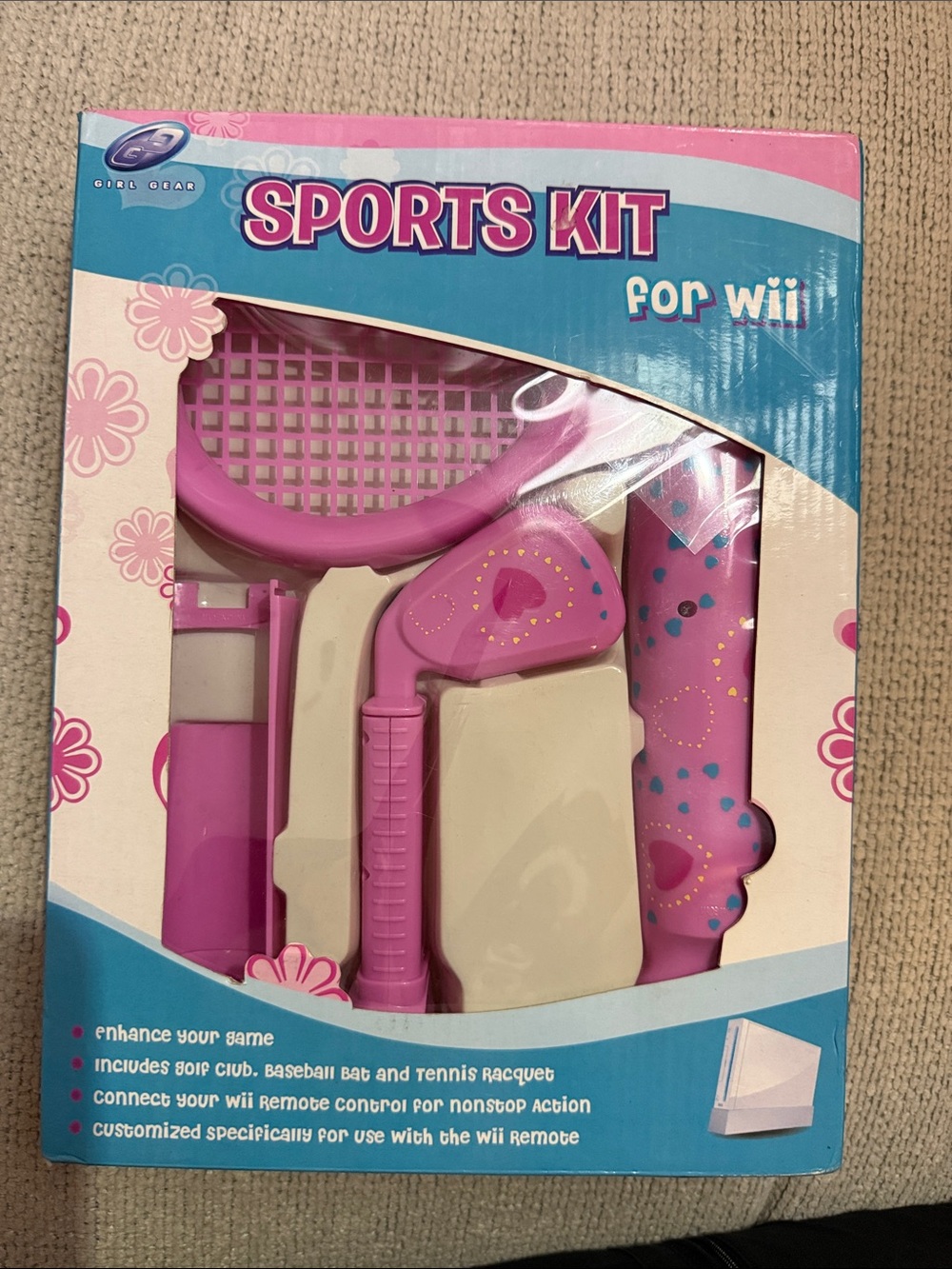 The Sak Pink Sports Kit for Wii - Tennis Racquet, Golf Club & Bat Accessories